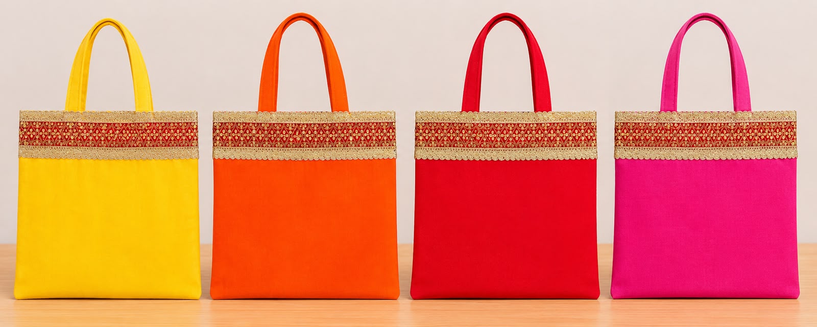 Soft silk dupian bags with zari border 12 BY 12 inches (pack of 10) - Image 6