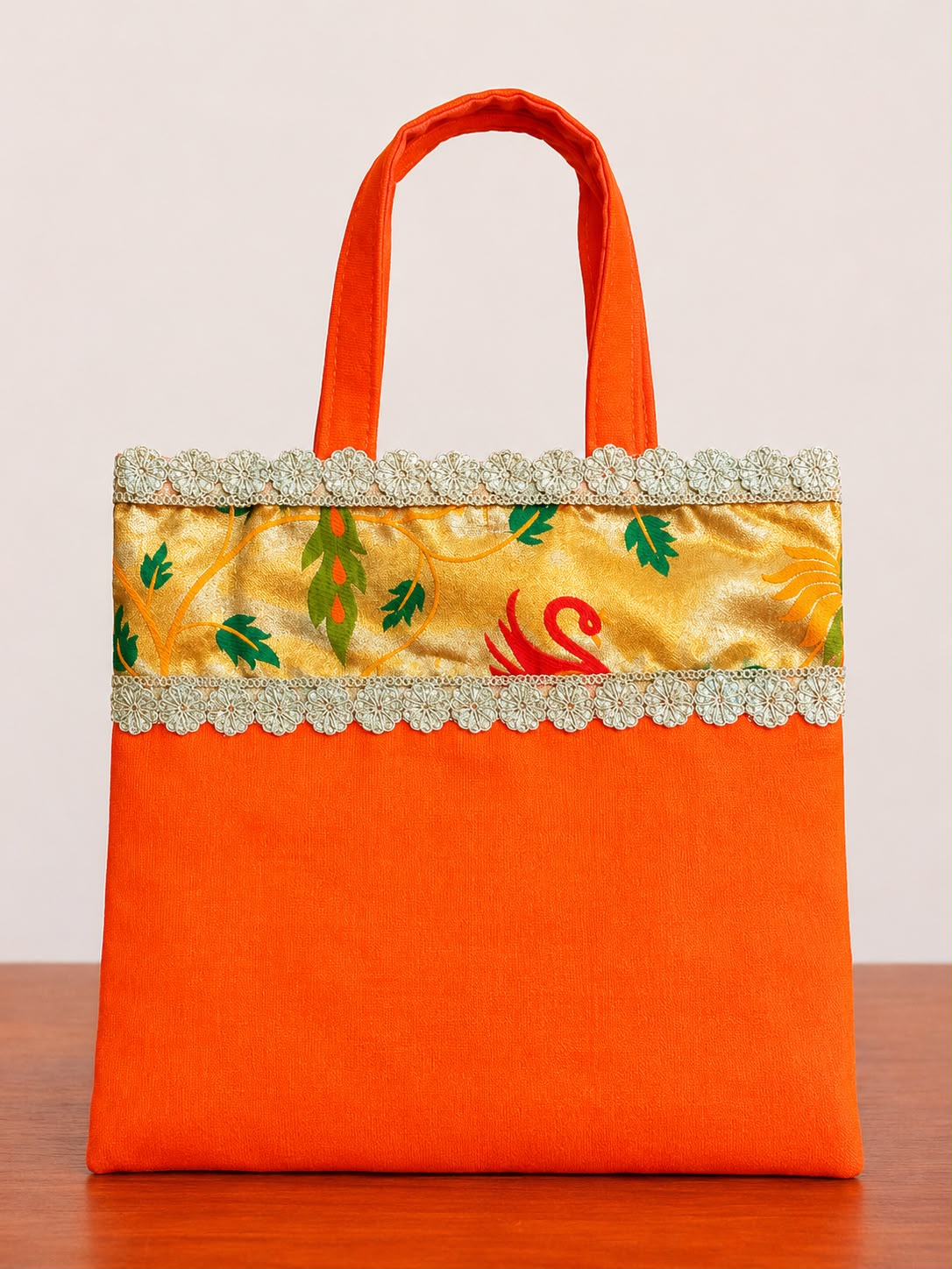 Soft silk dupian bags with paithaini border 12 BY 12 inches (pack of 10) - Image 6