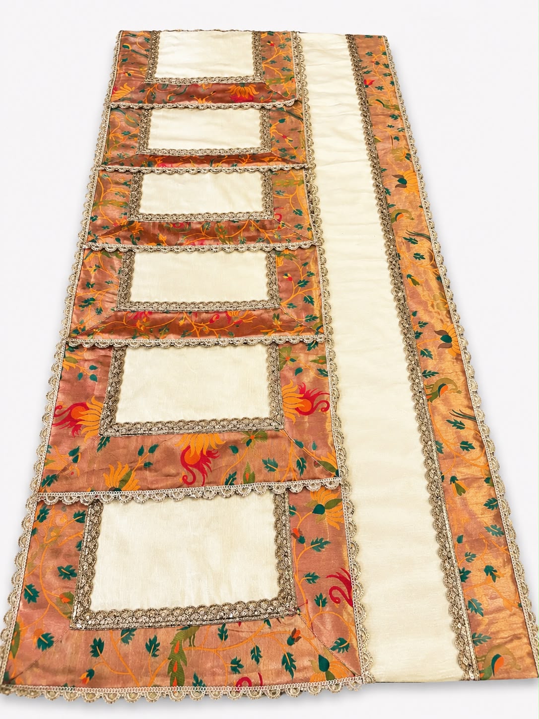 Table mat set in cream and paithaini (set of 7 pcs ) - Image 2